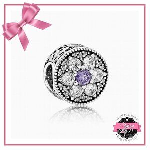 Flower Charm with Purple Accent CZ (ONE)